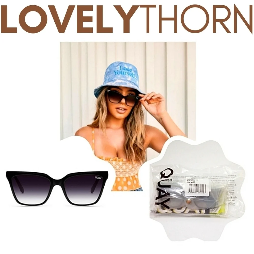 QUAY // rare ltd ed retro-chic black frames smoke fade lenses cateye sunglasses